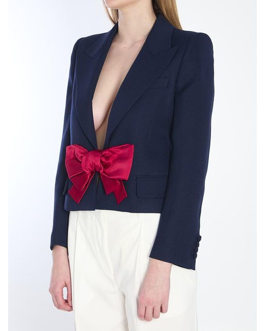 Valentino Garavani Blue Jacket With Bow