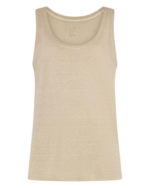 120% Lino Natural Linen Top