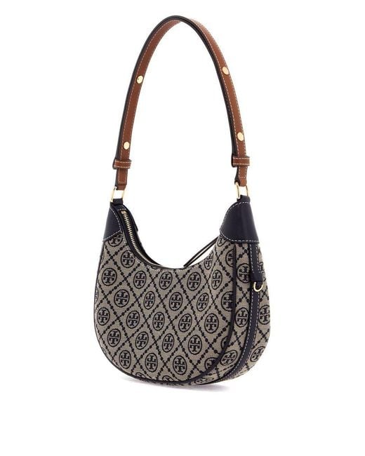 Tory Burch Gray Half-Moon Bag