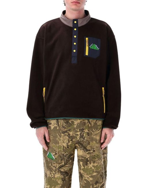 Brain Dead Black Equipment Ripstop Pullover Fleece Jacket for men