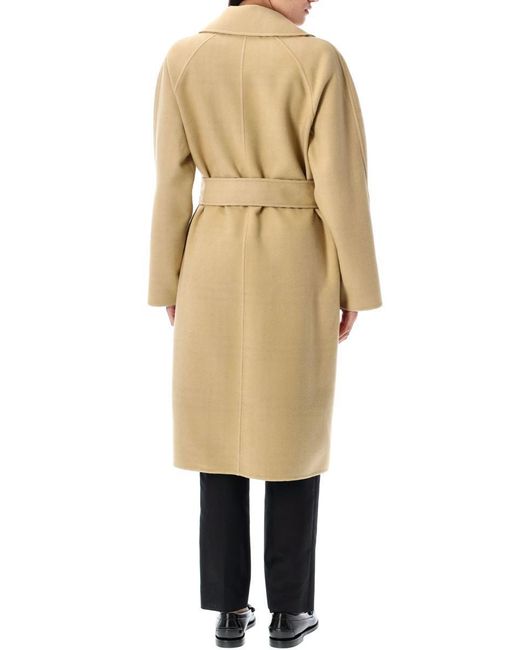 Burberry Natural Reversible Wool Wrap Coat