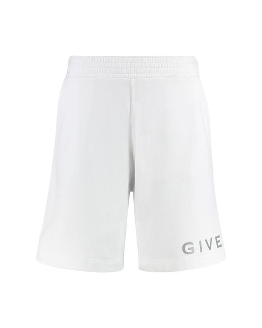 Givenchy White Cotton Bermuda Shorts for men
