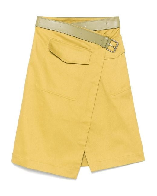 FEDERICO CINA Yellow Wrap Skirt
