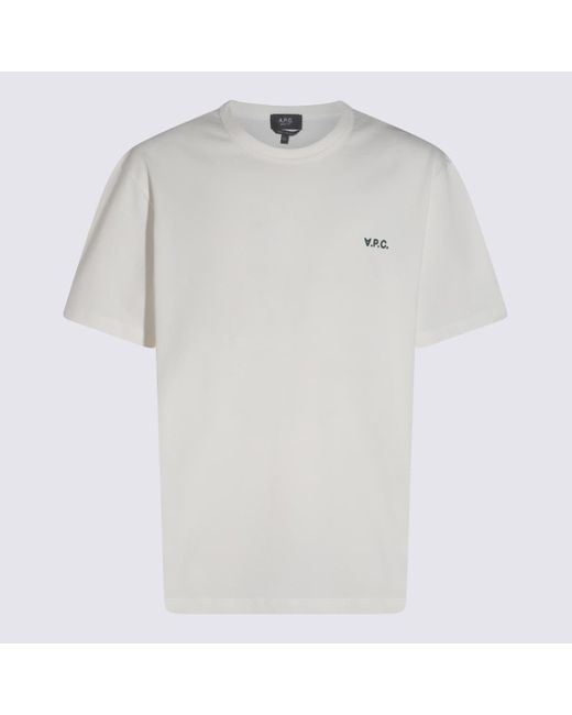A.P.C. White Cotton T-Shirt for men