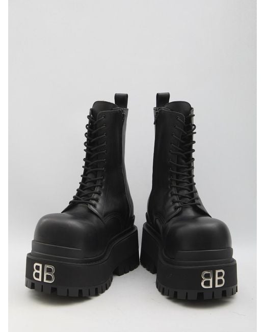 Balenciaga Black Leather Shoes for men