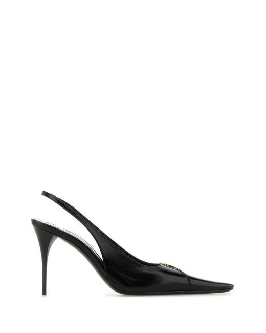 Saint Laurent Black Leather Babylone Breteuil Pumps
