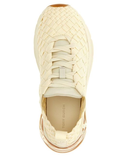 Tory Burch Natural 'Good Luck Woven Trainer' Sneakers