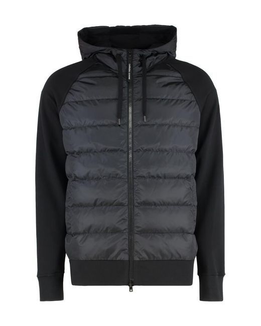 Canada Goose Black Hybridge Huron Padded Panel Hoodie for men