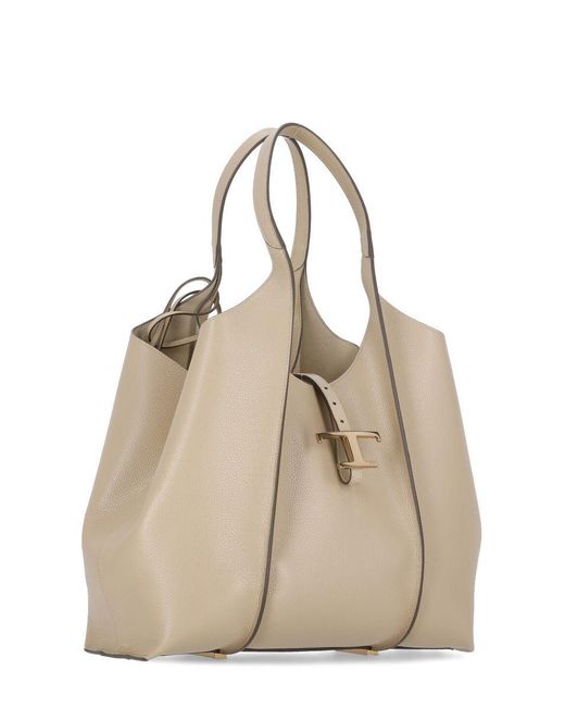 Tod's Natural 'T Timeless Medium' Shopping Bag