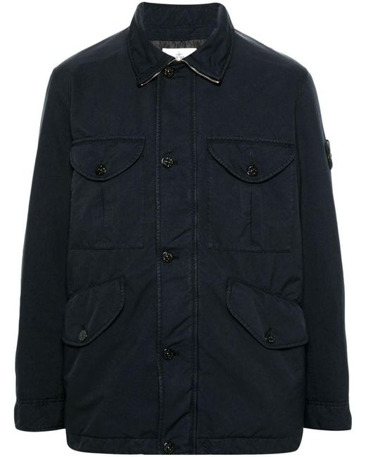 Stone Island Blue Field Jacket David-Tc With Primaloft Insulation Technology for men