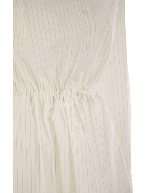 ワンピース FABIANA FILIPPI Long cotton chemisier dress Fabiana Filippi Long Cotton Chemisier Dress in White | Lyst
