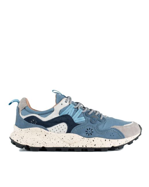Flower Mountain Blue Yamano 3 Light And Suede And Nylon Sneakers for men