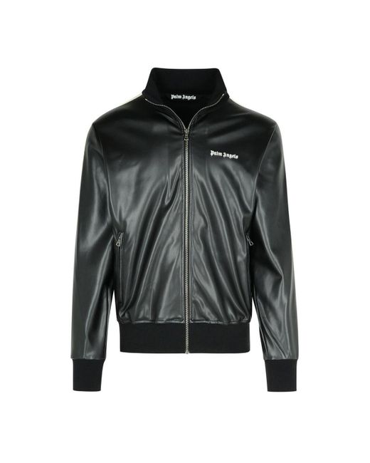 Palm Angels Black Track Jacket for men