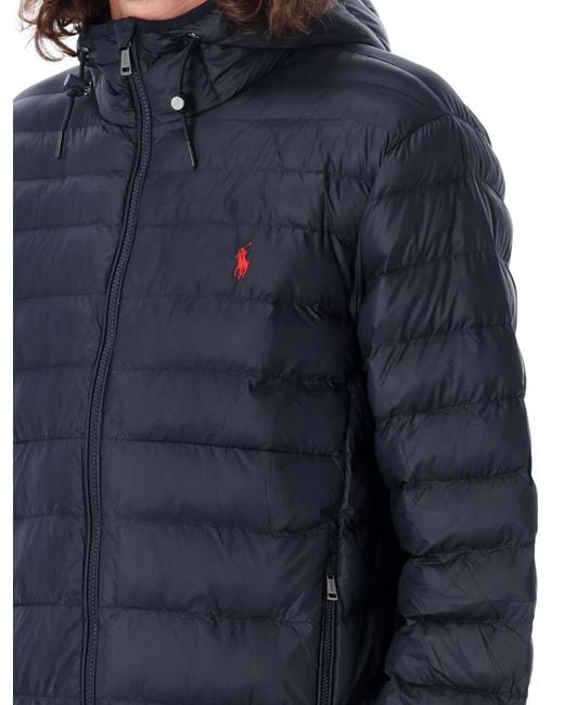 Polo Ralph Lauren Blue 4 Season Hooded Puffer Jacket for men