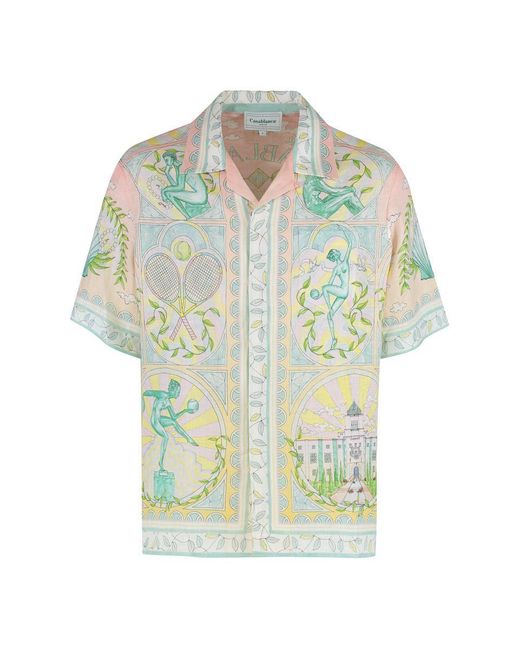 Casablanca Multicolor Printed Linen Shirt for men