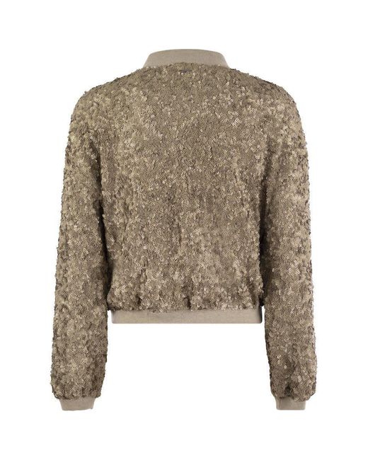【関税&送料込み】Herno Bomber Jacket With Sequins Herno Bomber Jacket With Sequins in Metallic | Lyst UK
