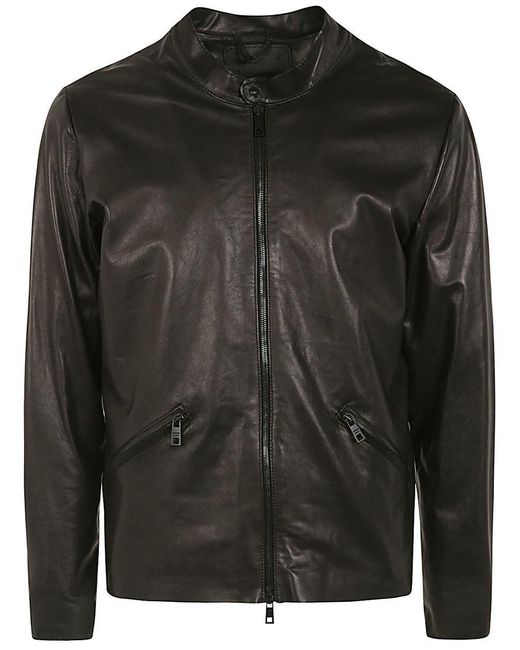 Giorgio Brato Black Biker Jacket for men
