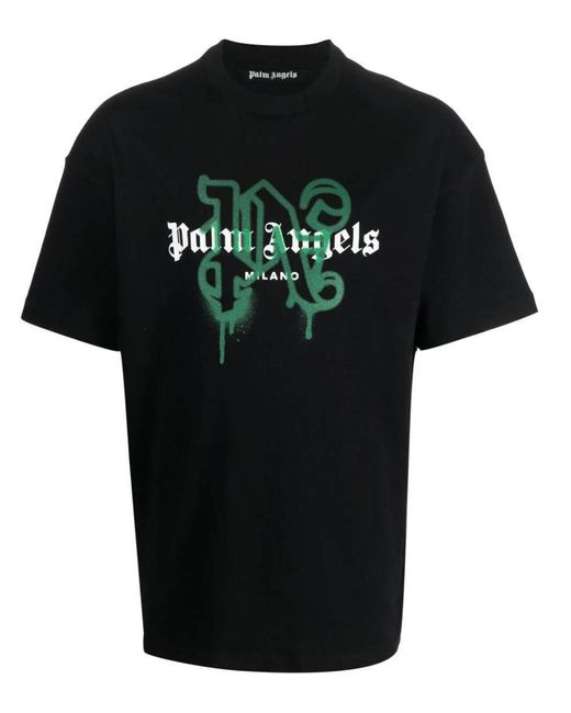 Palm Angels Black T-Shirts And Polos for men