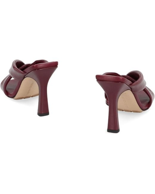 Bottega Veneta Red Riva Leather Mules