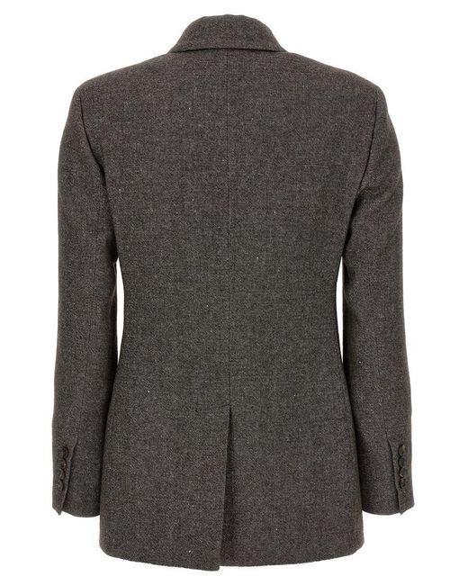 Brunello Cucinelli Black Blazer Tweed Monile