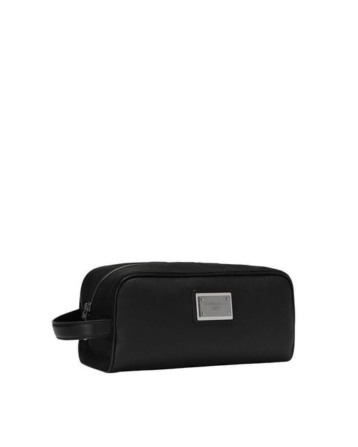 Dolce & Gabbana Black Necessaire With Logo Plaque for men