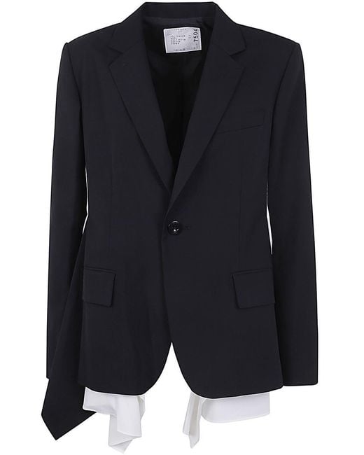 Sacai Black Suiting X Cotton Poplin Jacket