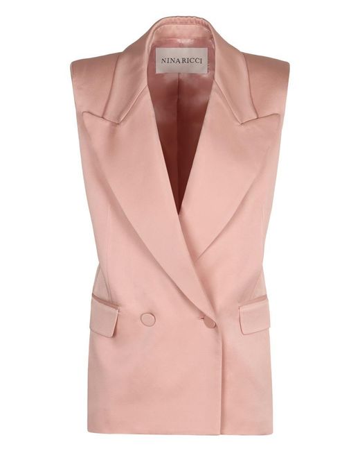 Nina Ricci Pink Double-Breasted Waistcoat