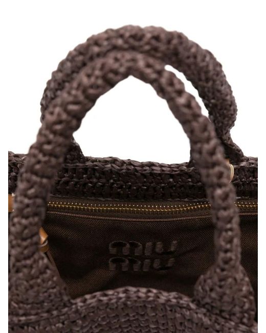Miu Miu Brown Borse Crochet Rete