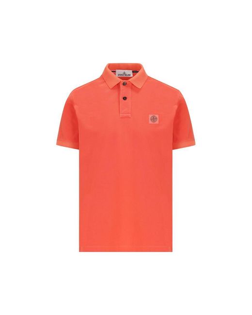 Stone Island Red T-Shirt And Polo Shirt for men