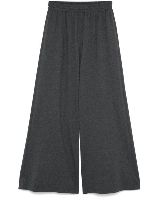 Norma Kamali Gray Cotton Boyfriend Trousers