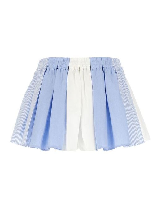 Alexander Wang Blue 'Pleated Boxer' Shorts
