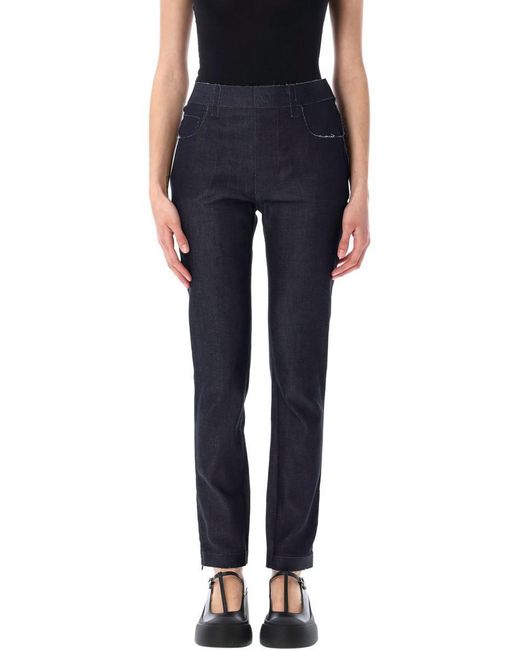 Marni Blue Stretch Denim Trompe L'Oeil Trousers