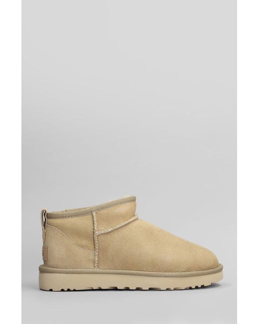 Ugg Natural Classic Ultra Mini Low Heels Ankle Boots