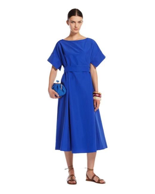 Weekend by Maxmara Blue Finish Electric Midi Dress
