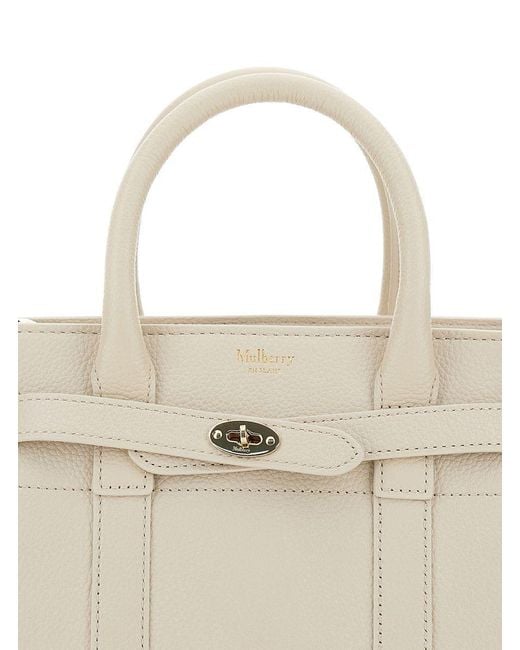 Mulberry White 'Bayswater Small' Handbag With Removable Shoulder Strap