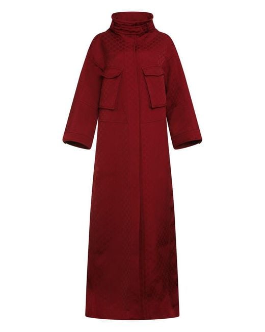 Gucci Red Gg Fabric Coat