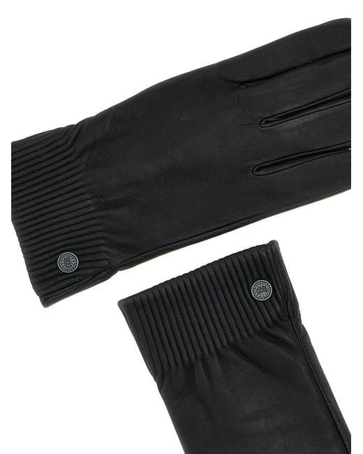 Canada Goose Black 'Leather Rib Luxe' Gloves