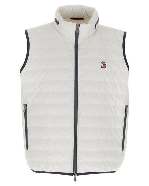 Brunello Cucinelli Gray Logo Vest for men