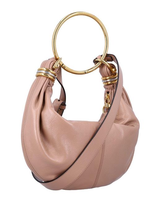 Chloé Pink Mini Grained Leather Hobo Handbag