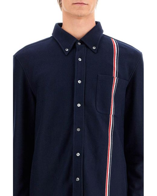 Thom Browne Blue "Button-Down Overshirt for men