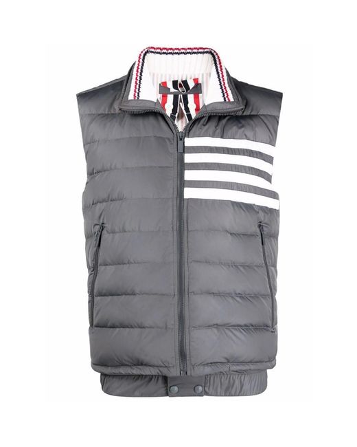 Thom Browne Gray Outwear Waistcoats for men