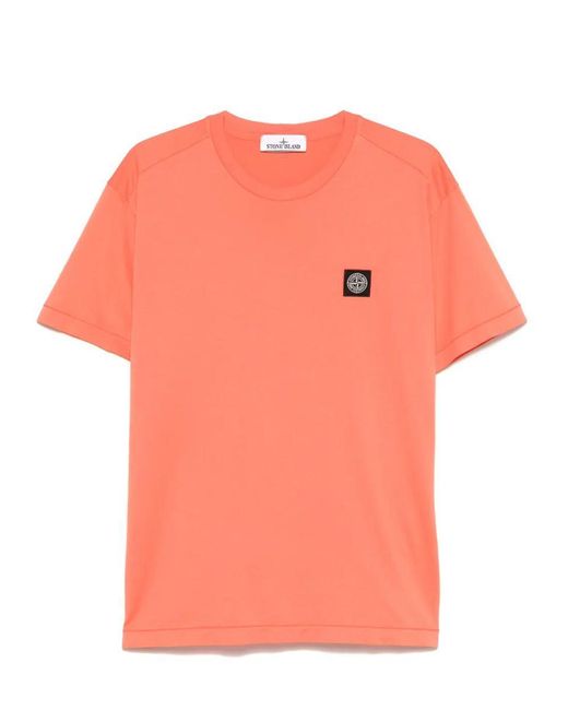 Stone Island Orange T-Shirts And Polos for men