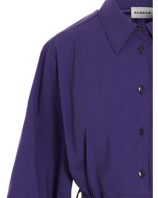 P.A.R.O.S.H. Purple P.A.R.O..H. Belted Shirt