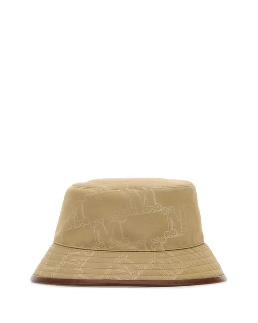 Max Mara Natural Embroidered Polyester Tessa Bucket Hat