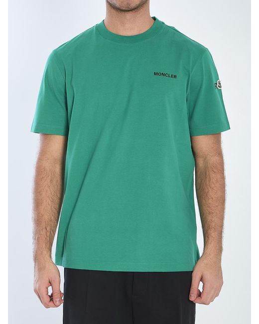Moncler Genius Green T-Shirt With Maxi Logo for men