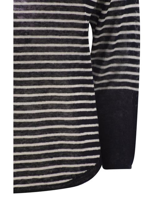Tシャツ・カットソー MAJESTIC FILATURES Striped linen boat neck T-shirt Majestic Filatures Striped Linen Blend Boat-Neck T-Shirt