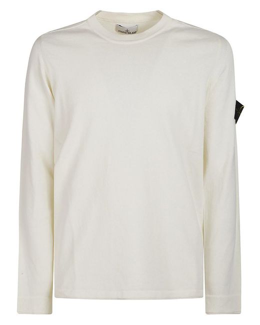 Stone Island White Sweater for men