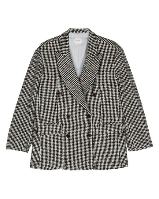 Alysi Women's Double Breasted Silk Blazer Beige