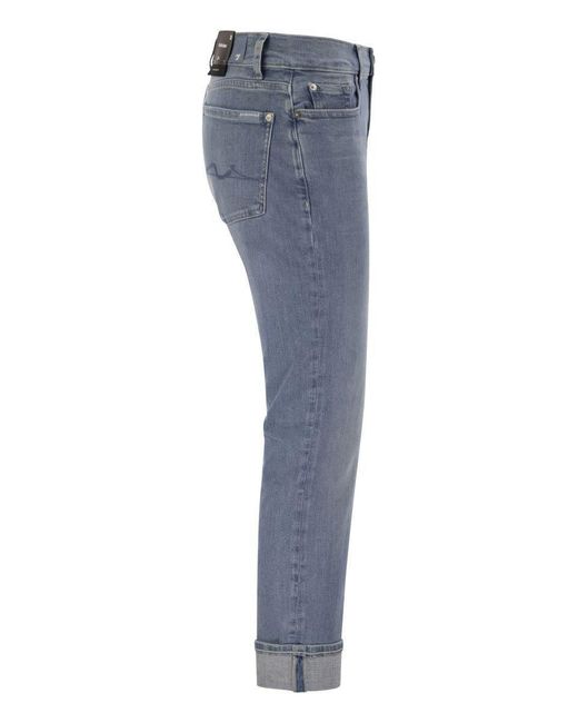 7 For All Mankind Blue Relaxed Skinny Groovy