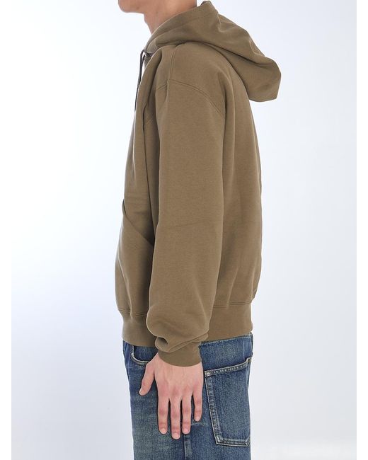 Saint Laurent Natural Hoodie With Logo for men